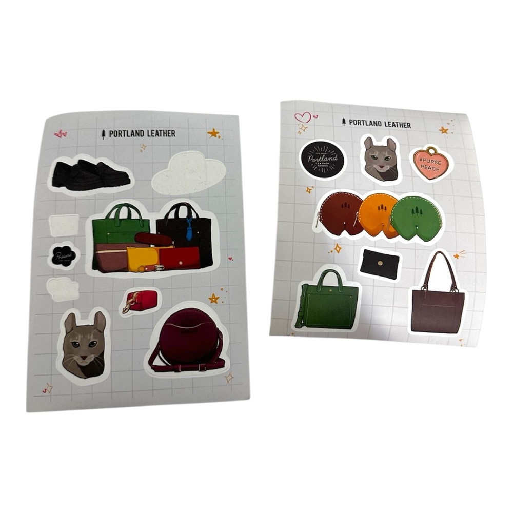 Portland Leather Goods Sticker Sheet Bundle (2 Sheets) Used Missing Some